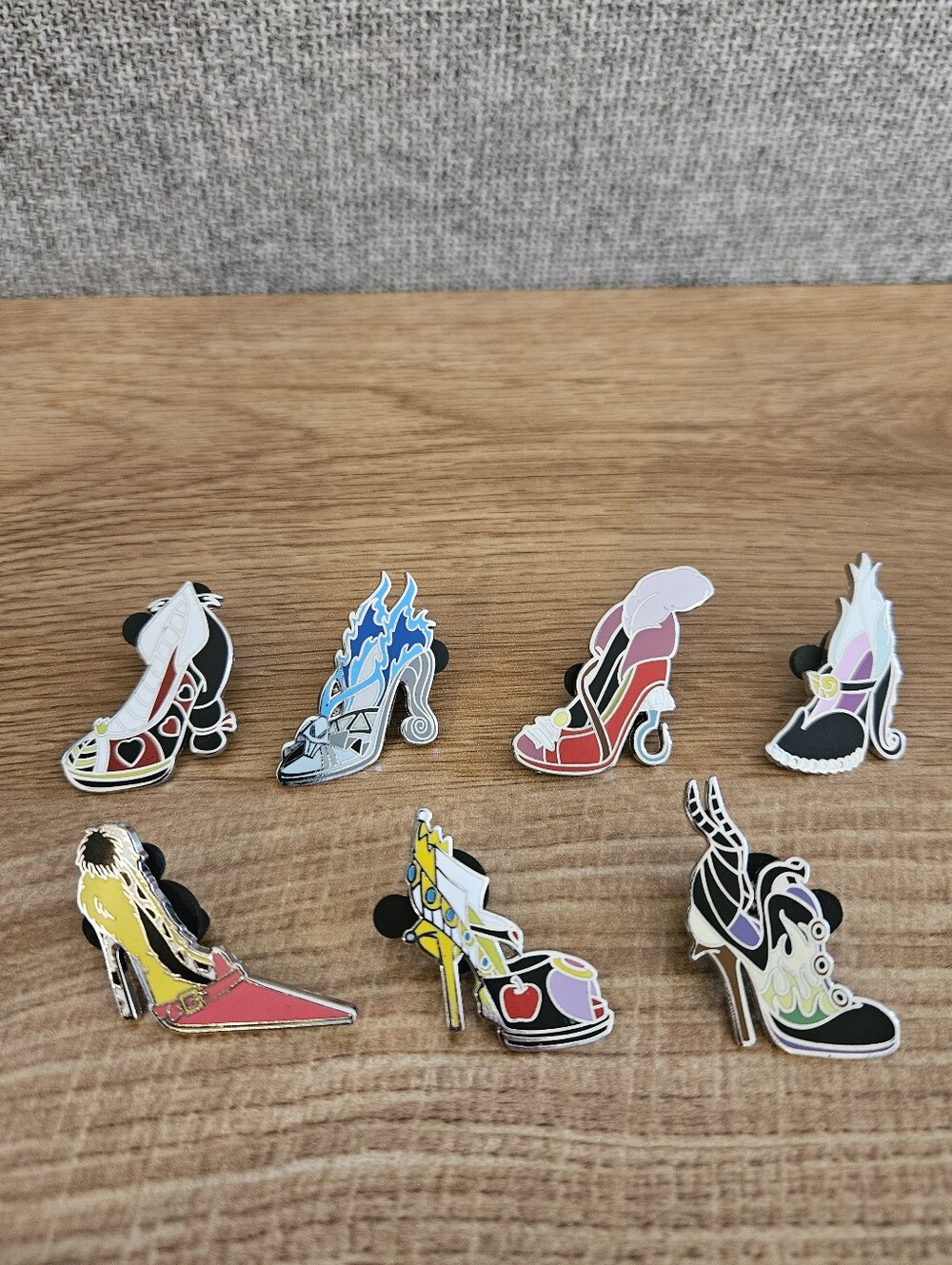 Set of 7 Disney Trading Pins Villain High Heels